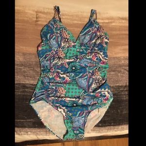 One Piece Retro Paisley Swimsuit